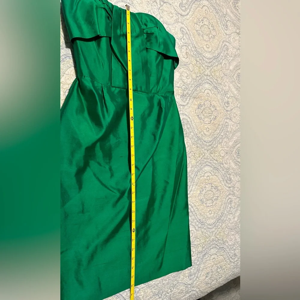 Kate Spade Darcie Strapless Green Cocktail Dress Size 0 Emerald Fit & Flare